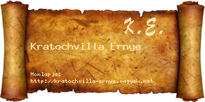 Kratochvilla Ernye névjegykártya